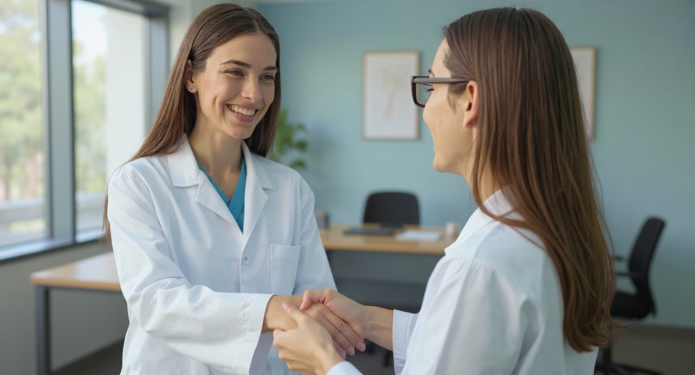 Nurse supporting patient